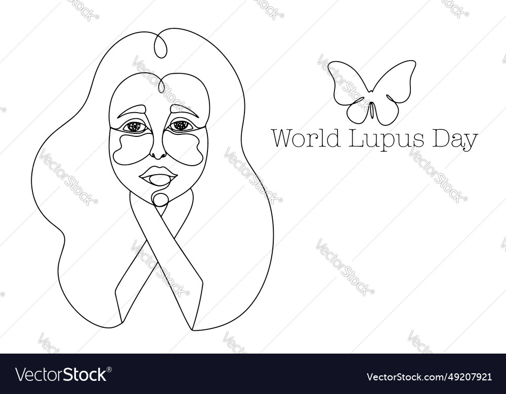 Young woman lupus rash one line