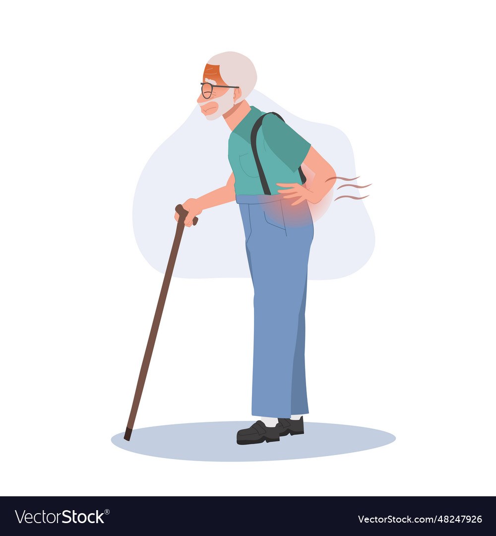 Aging And Healthcare Concept Elderly Man Vector Image Aging And Healthcare Concept Elderly Man Vector Image