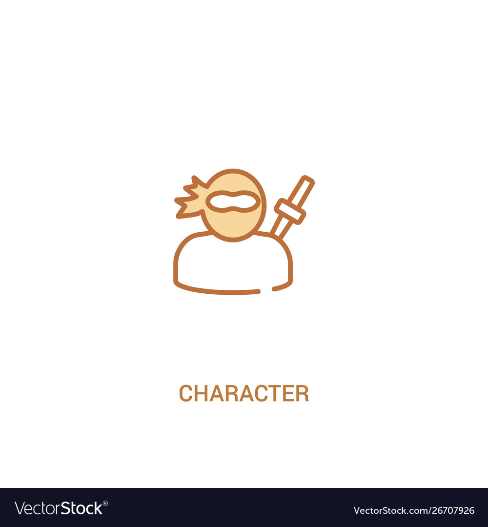 Character concept 2 colored icon simple line vector image Character concept 2 colored icon simple line
