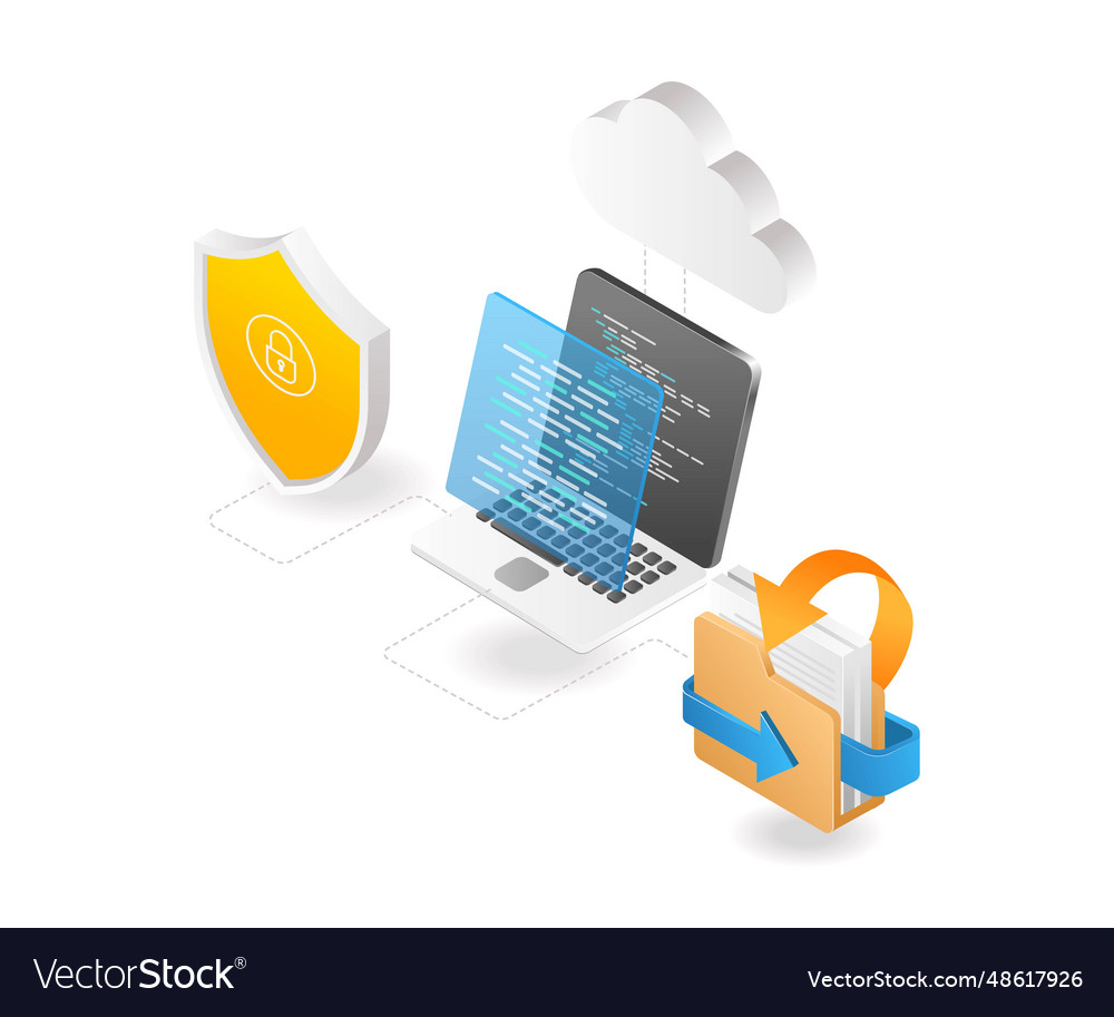 Cloud Server Programm Sprachdatensicherheit Vector Image Cloud Server Programm Sprachdatensicherheit
