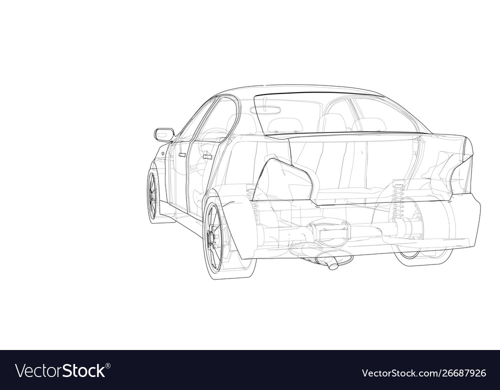 Concept car rendering 3d Royalty Free Vector Image