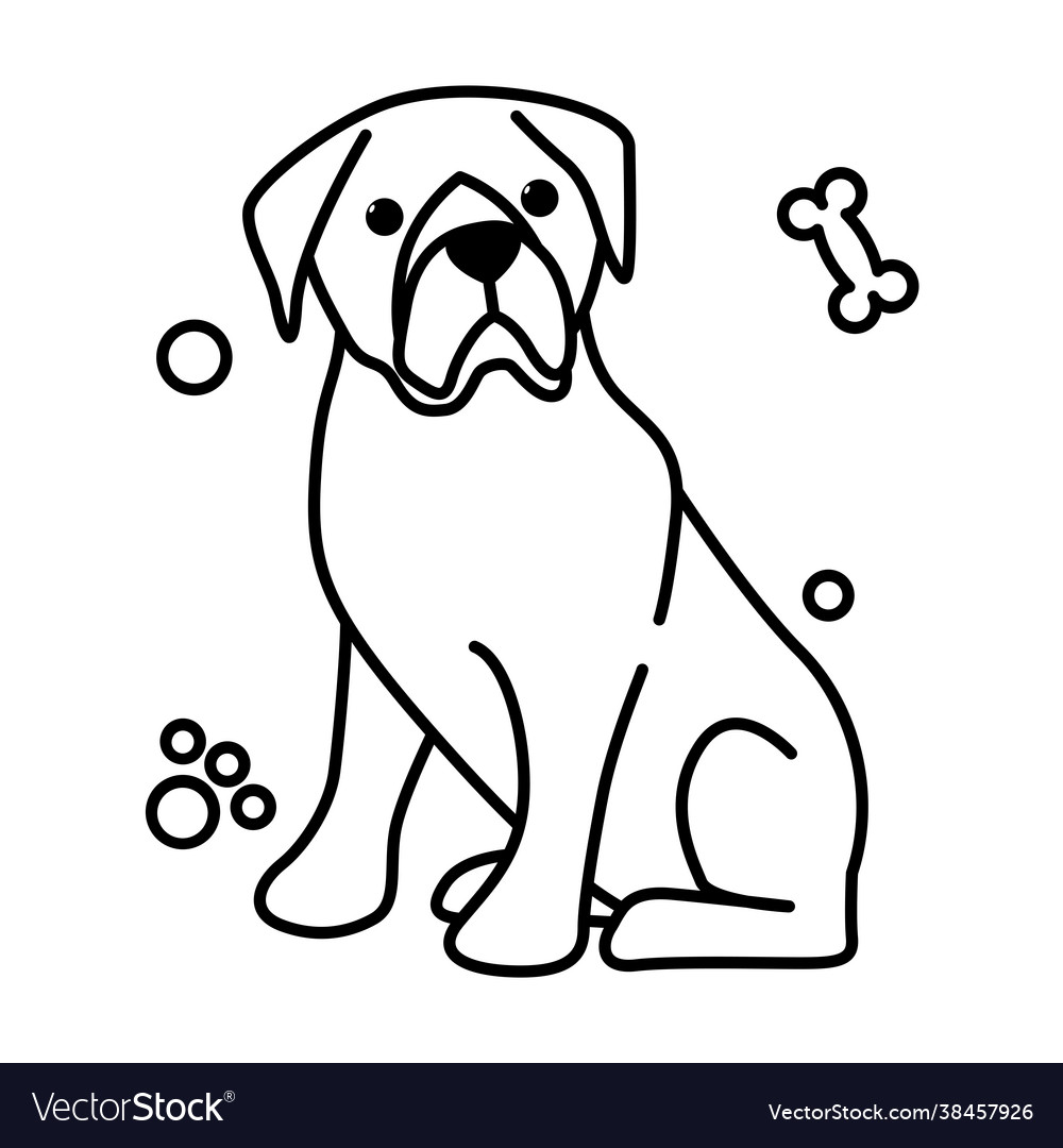 Cute cartoon icon a big dog Royalty Free Vector Image Cute cartoon icon a big dog Royalty Free Vector Image