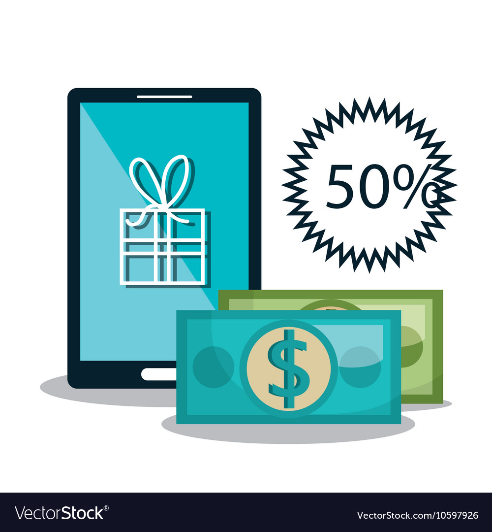 Electronic commerce flat line icons