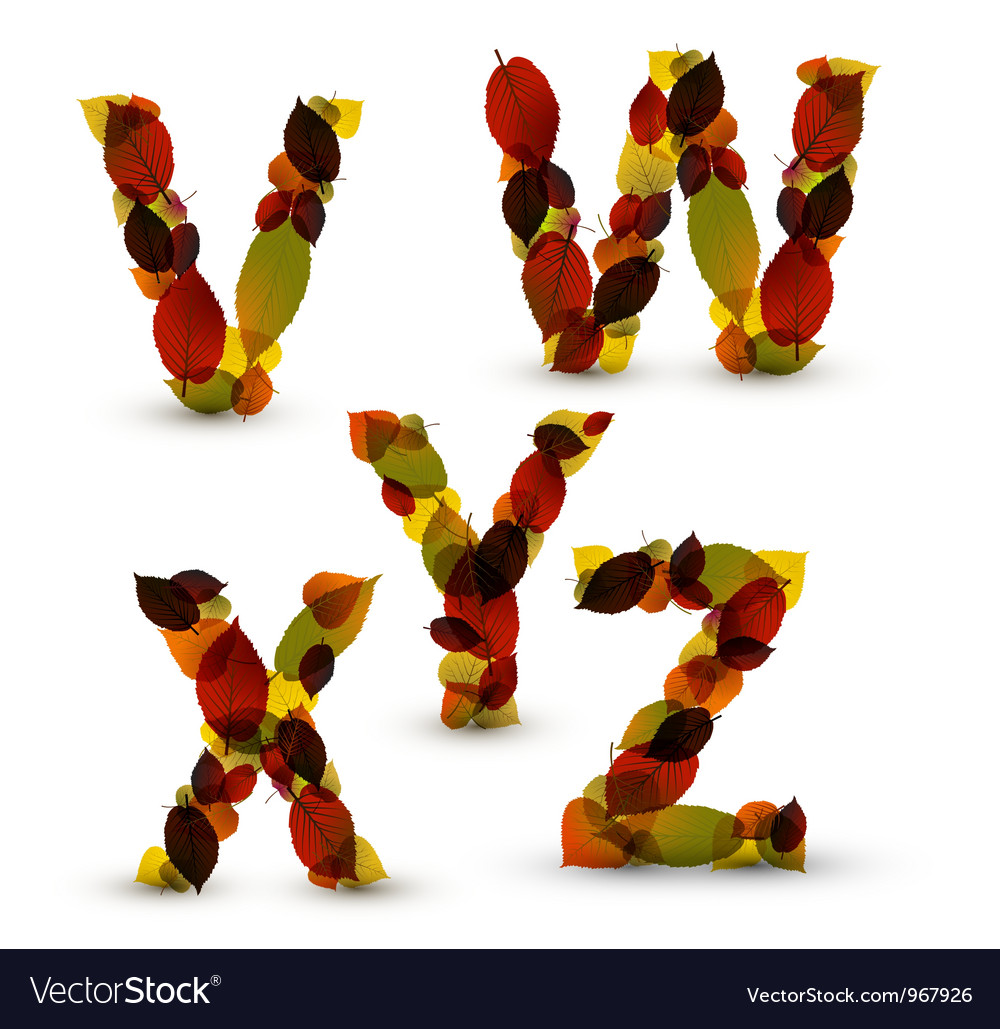 Fall Alphabet Letters Royalty Free Vector Image Fall Alphabet Letters Royalty Free Vector Image