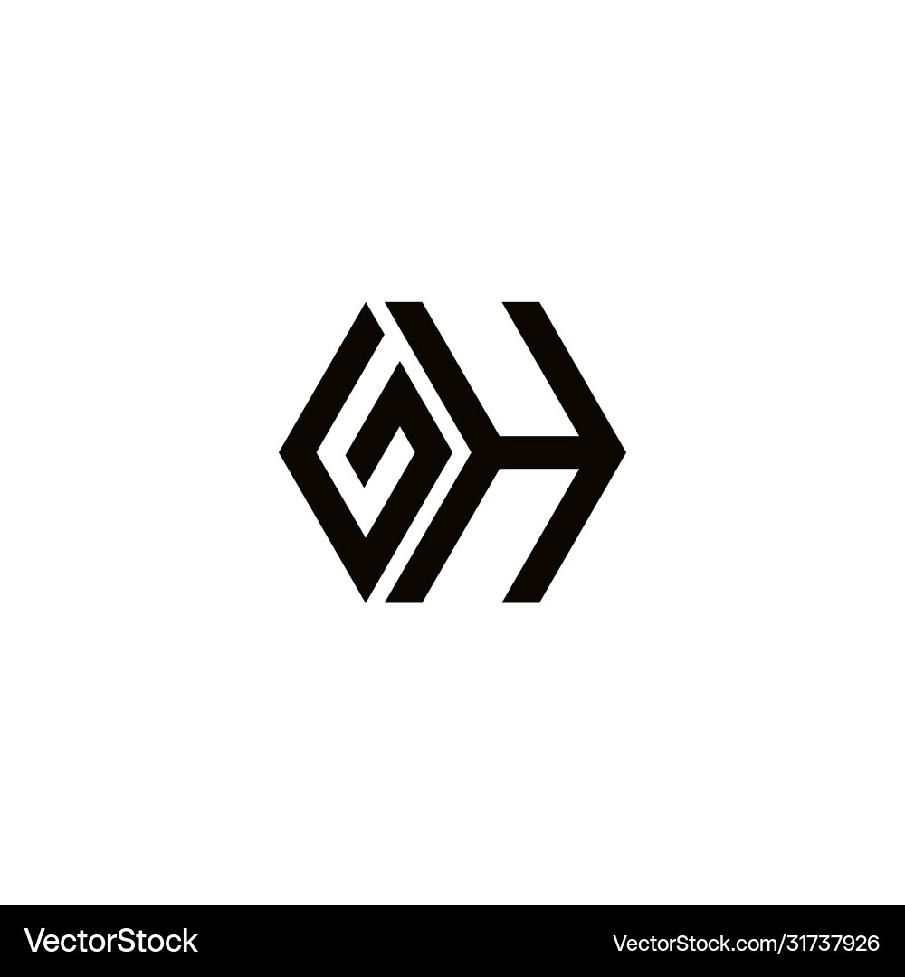 Gh letter logo icon design template elements Vector Image