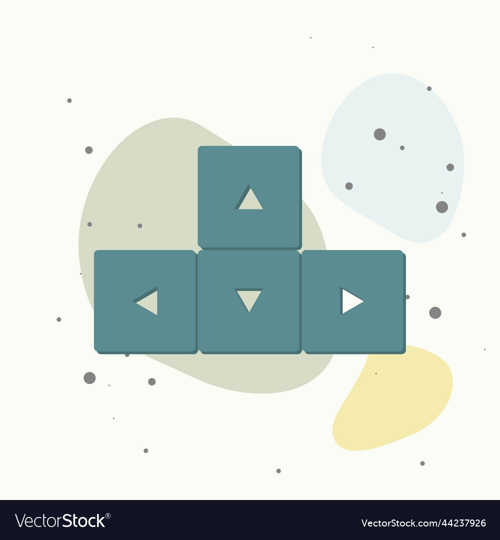 Icon arrow button keyboard on multicolored
