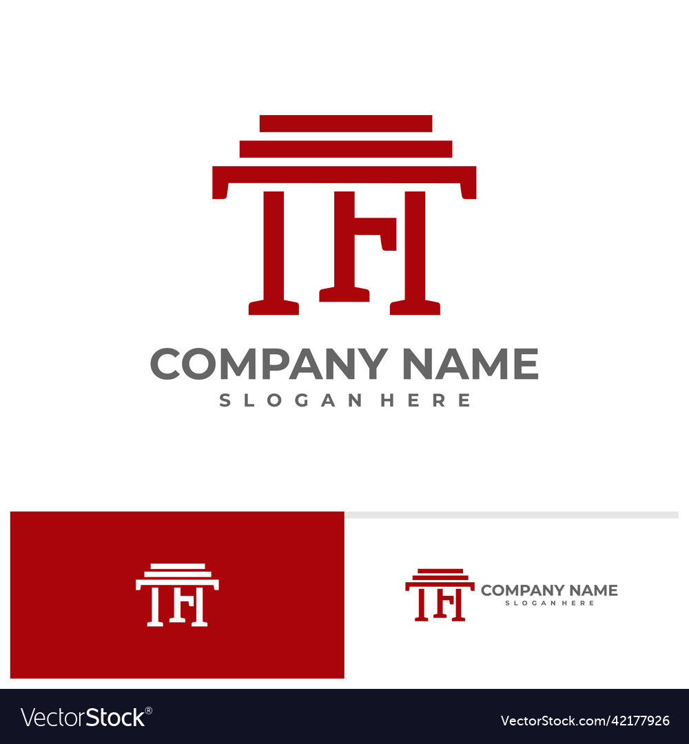 Initial t f logo design template creative Vector Image