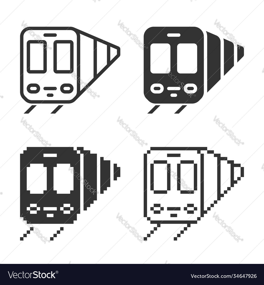 Monochromatic train icon in different variants