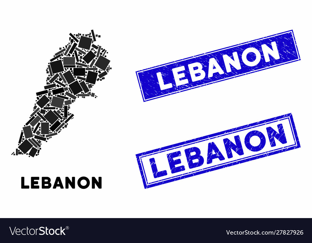 Mosaic lebanon map and distress rectangle seals