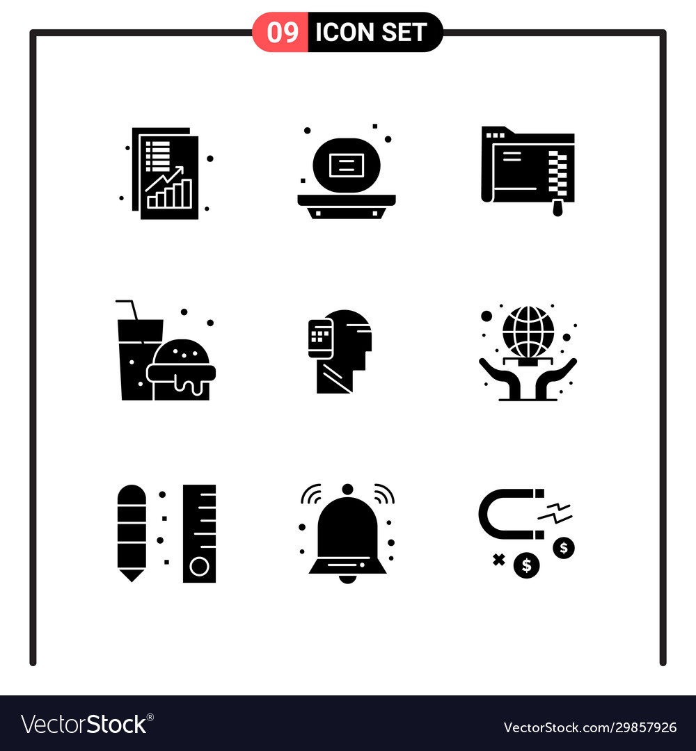 Set 9 solid style icons for web and mobile Vector Image Set 9 solid style icons for web and mobile