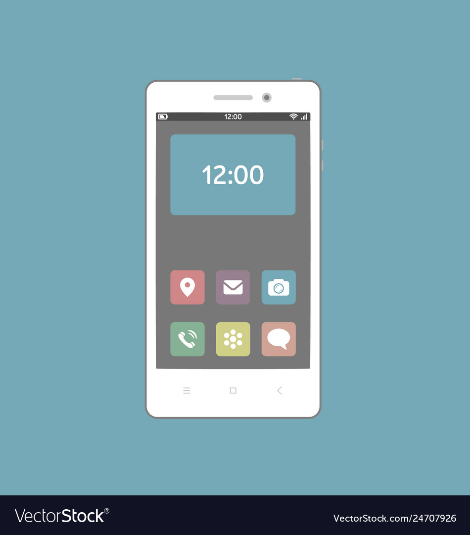 Smartphone with necessary application icons vector image Smartphone with necessary application icons