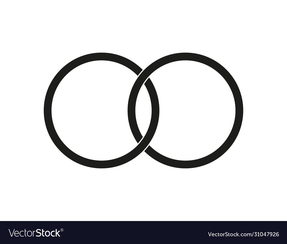 Wedding rings icon isolated symbol valentine sign Vector Image