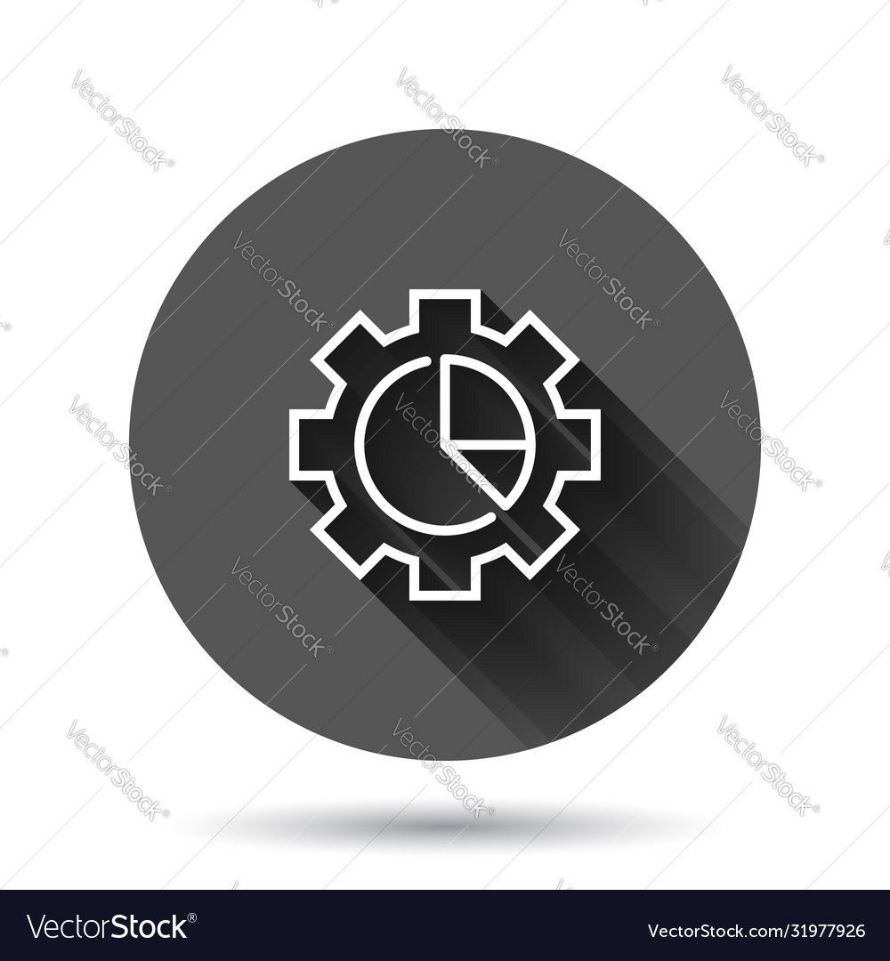 Workflow chart icon in flat style gear