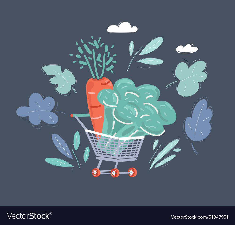 A shopping cart full vector image A shopping cart full