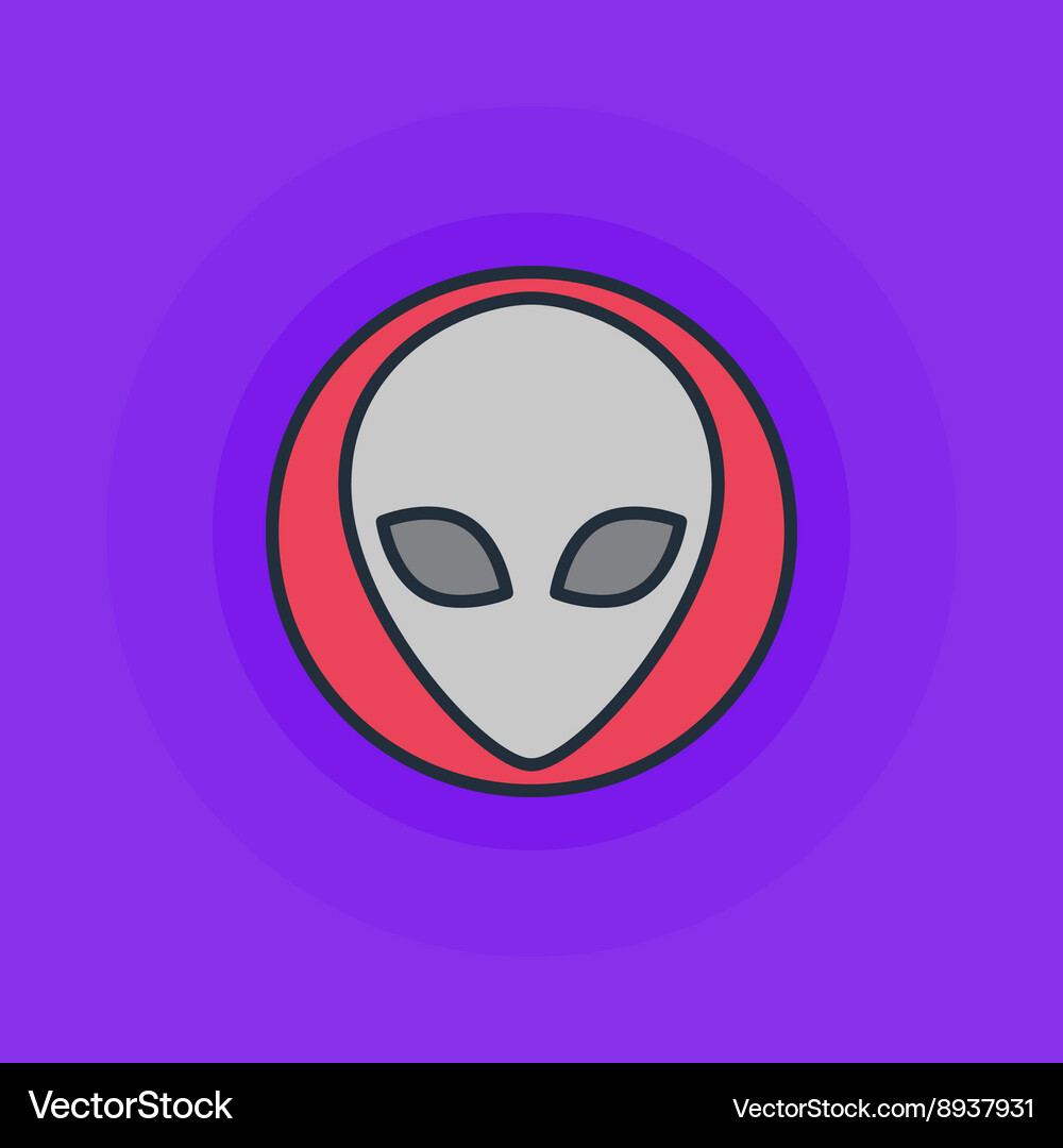 Alien flat icon Royalty Free Vector Image - VectorStock