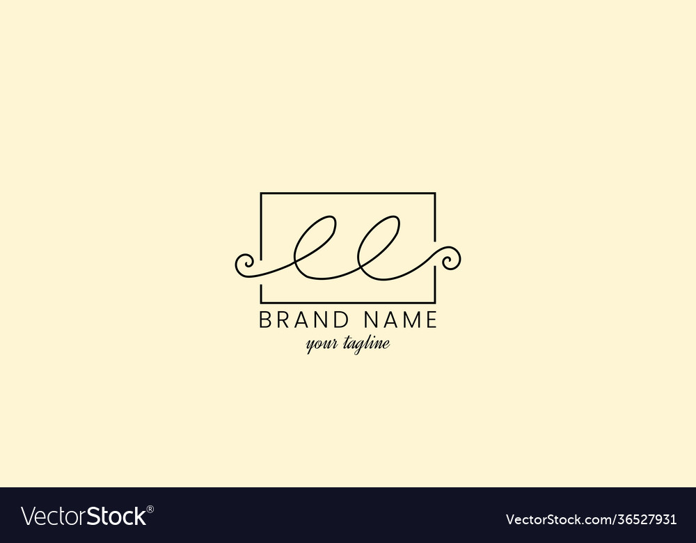 Beautiful double letter e logo design template