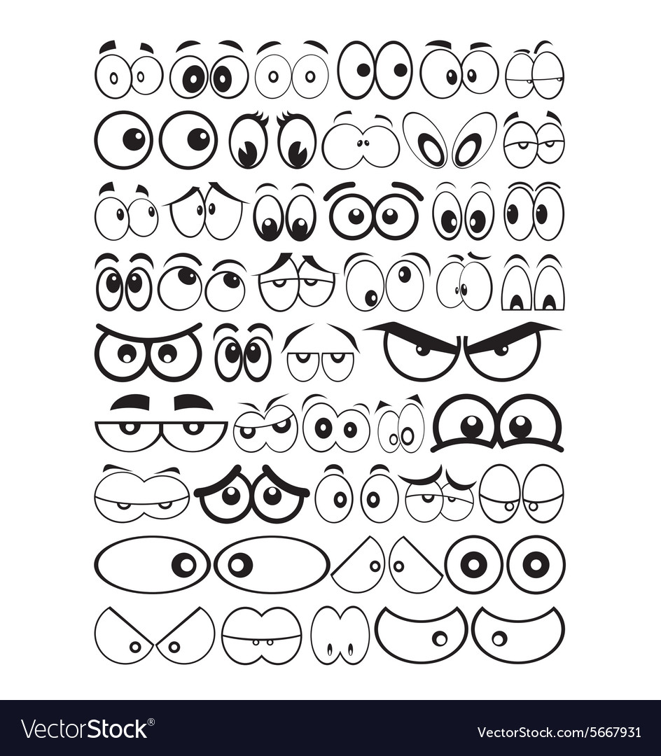 Cartoon eyes Royalty Free Vector Image - VectorStock