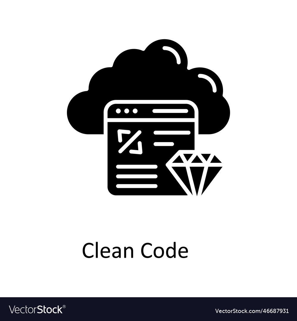Clean code solid icons simple stock ill