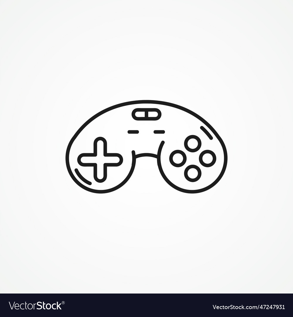 Game controller line icon joystick