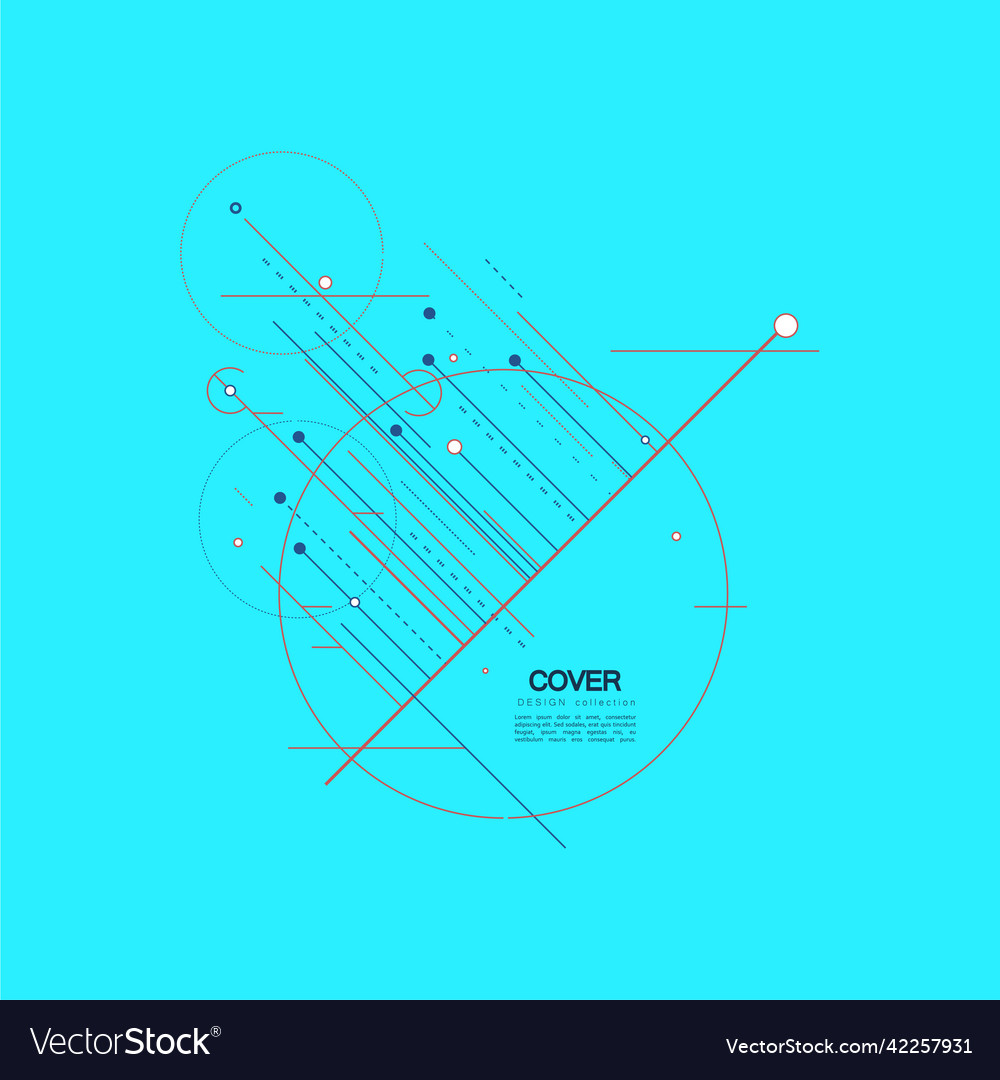 Geometric lines and circles abstract connection vector image Geometric lines and circles abstract connection