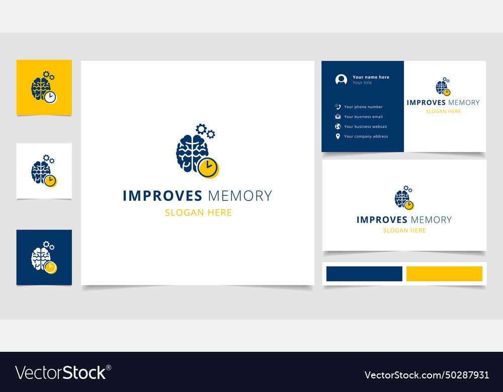 Improves memory logo design with editable slogan Vector Image Improves memory logo design with editable slogan