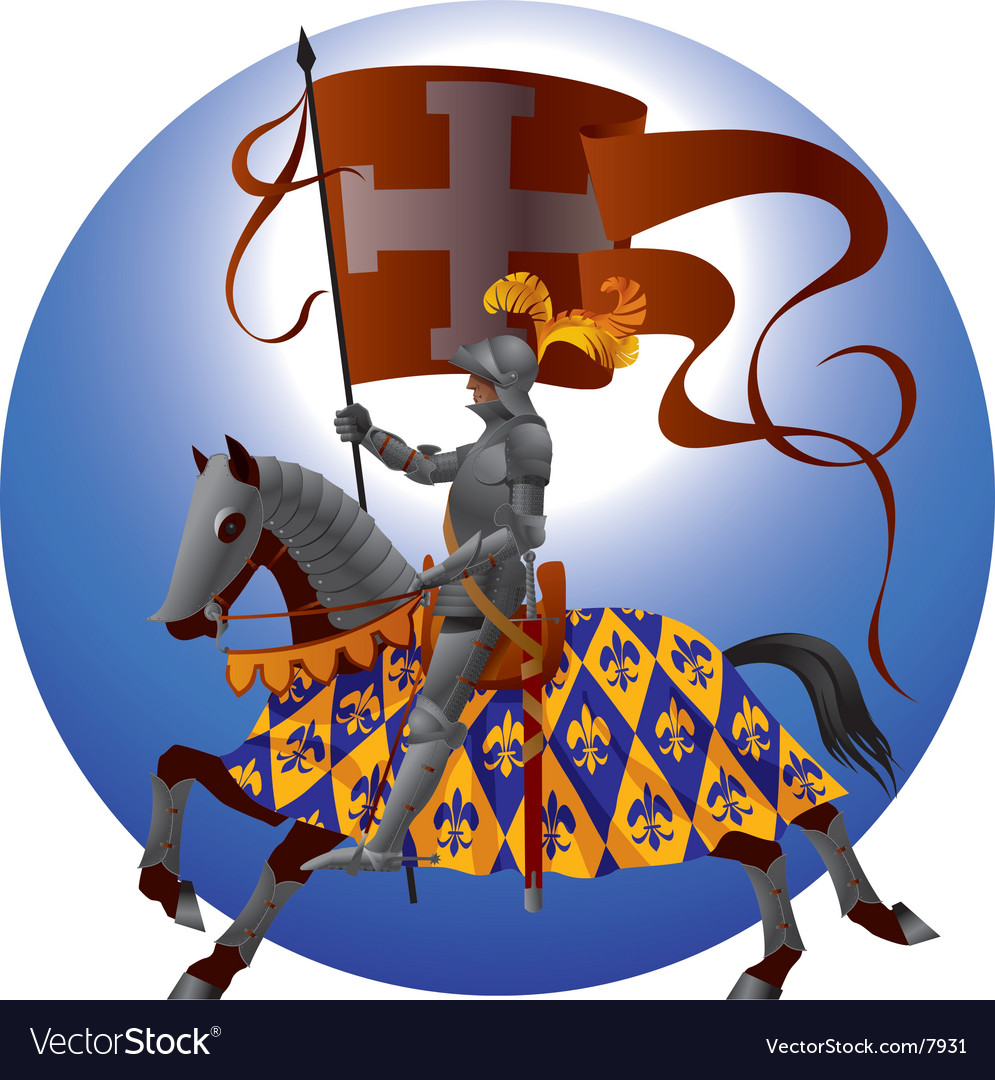 Knight With A Standard Royalty Free Vector Image