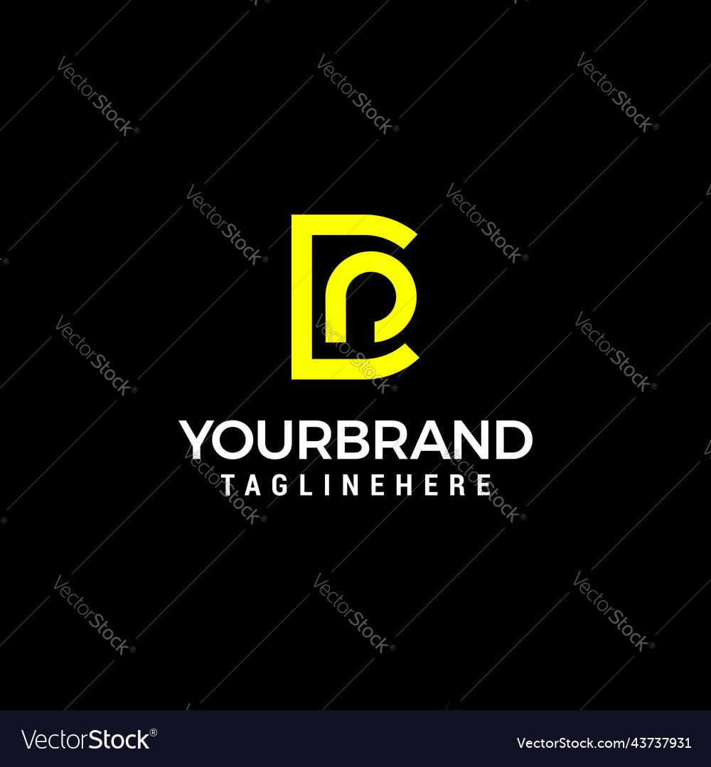 Letters dp or pd logo design with negative space Vector Image Letters dp or pd logo design with negative space