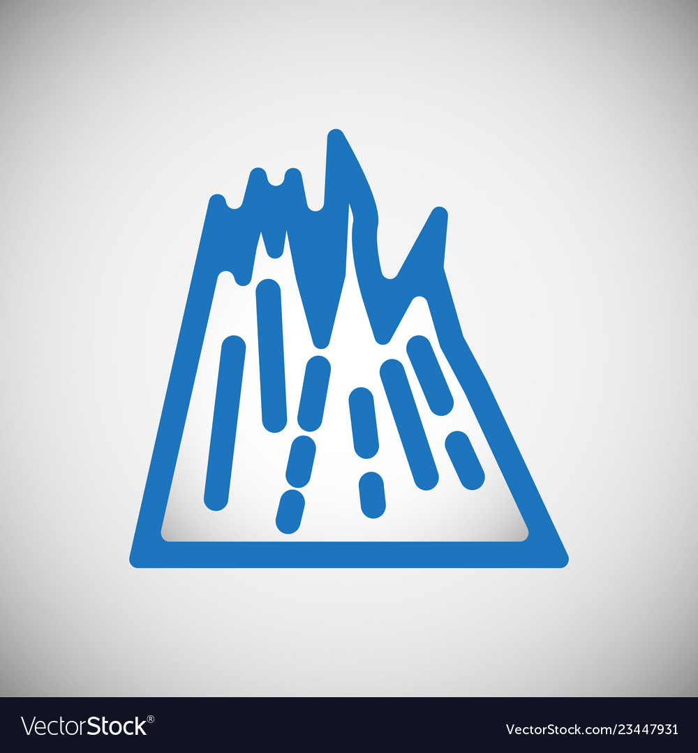 Bergsymbol blau auf weißem Hintergrund für Grafik