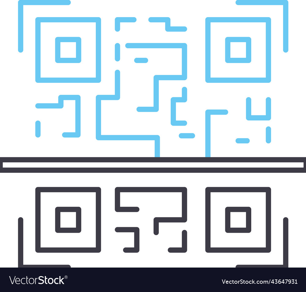 Qr code line icon outline symbol vector image Qr code line icon outline symbol