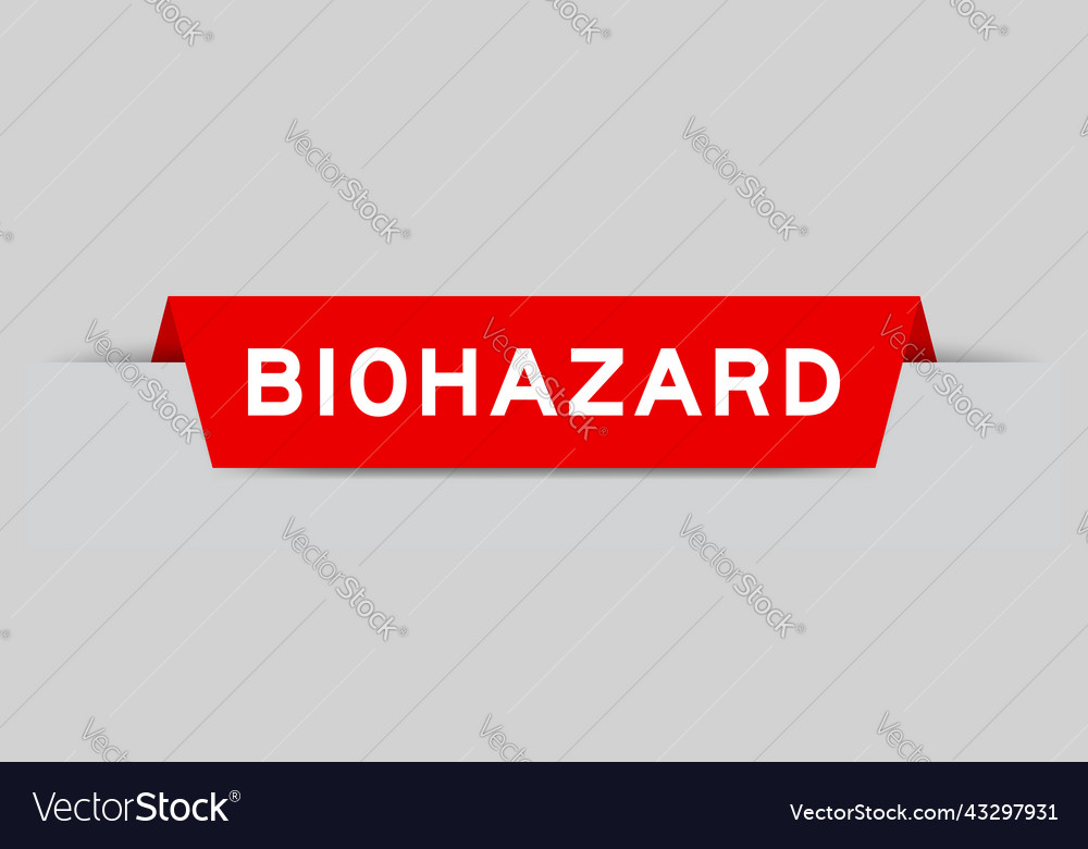 Red color inserted label with word biohazard vector image Red color inserted label with word biohazard