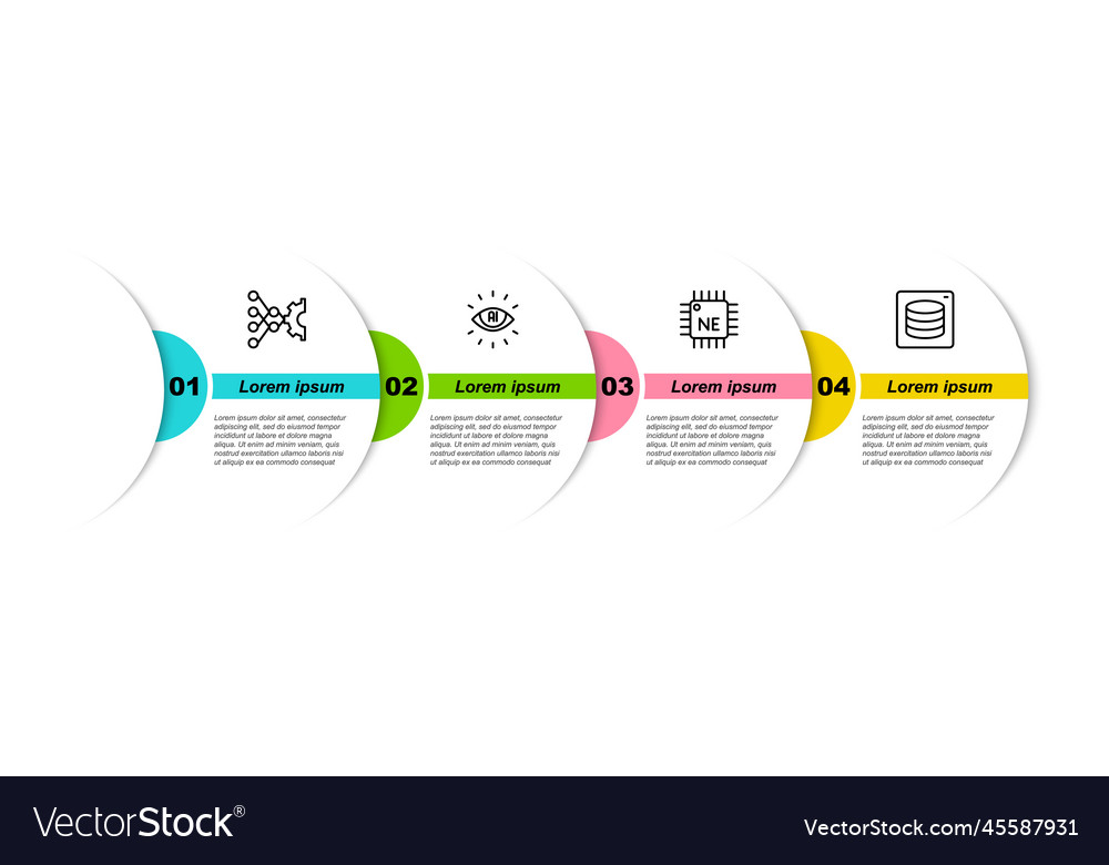 Set line neural network artificial intelligence vector image Set line neural network artificial intelligence