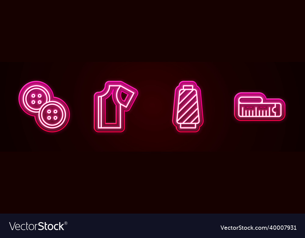 Set line sewing button pattern thread spool vector image Set line sewing button pattern thread spool