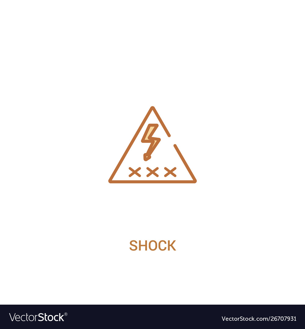 Shock concept 2 colored icon simple line element