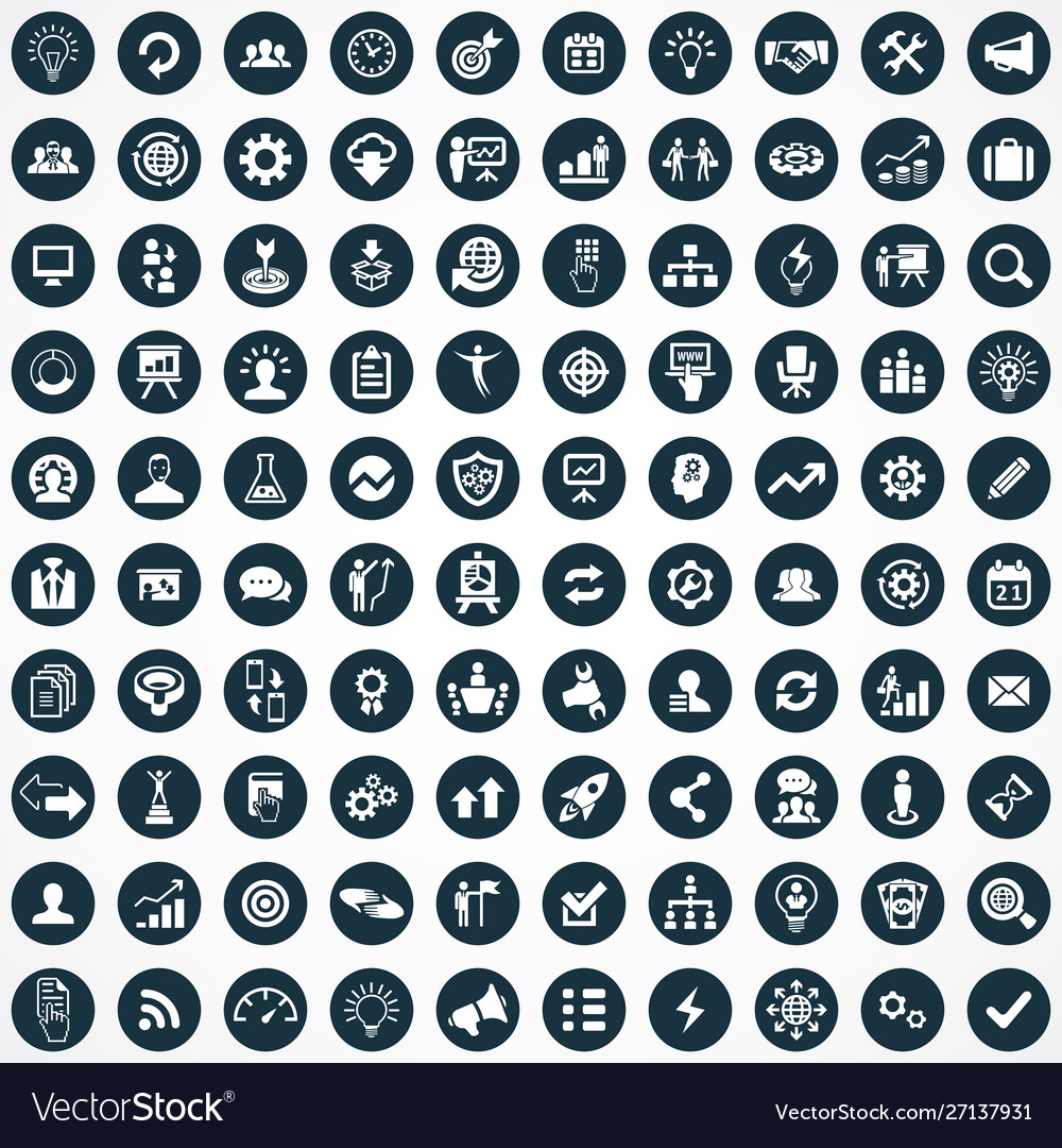Solution 100 icons universal set for web and ui
