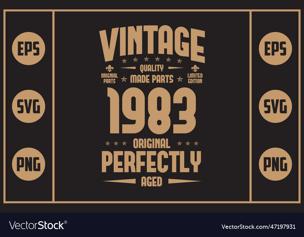 Vintage 1983 Royalty Free Vector Image - VectorStock