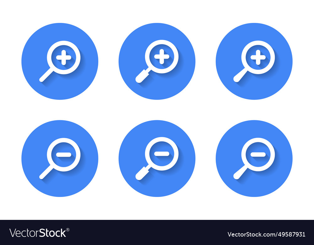 Zoom button icon with shadow vector image Zoom button icon with shadow
