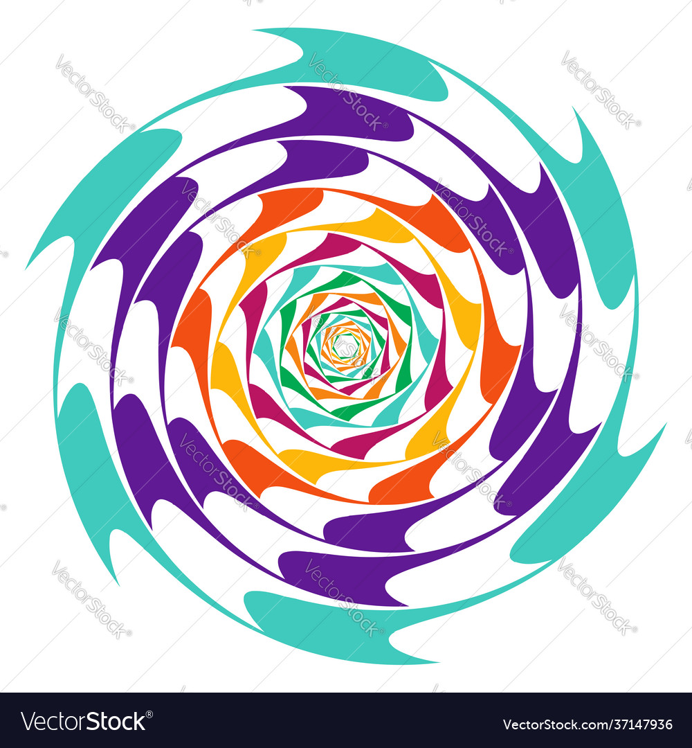 Abstract shape design element with rotation swirl