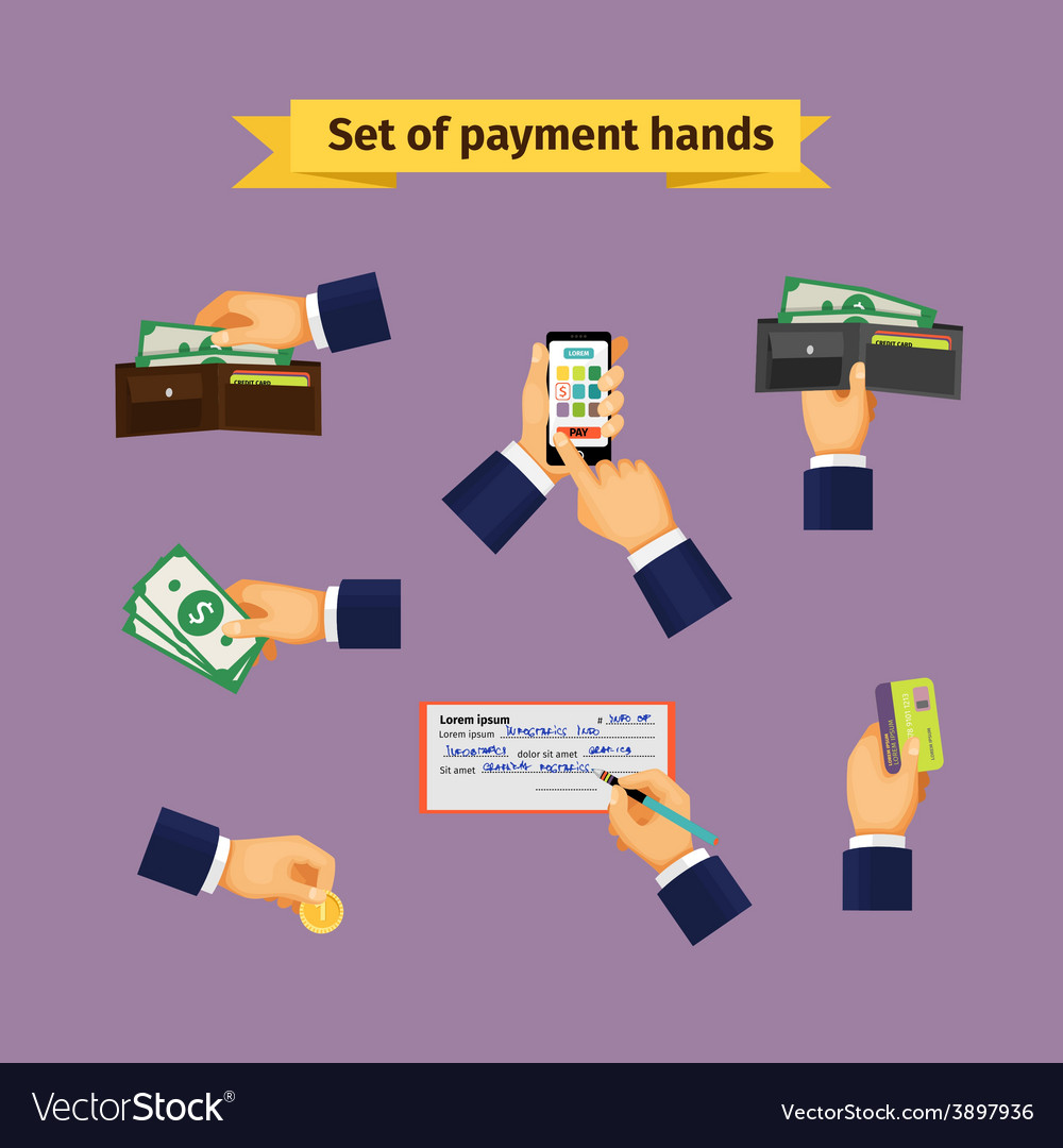 Assorted Mode Of Payment Types Royalty Free Vector Image