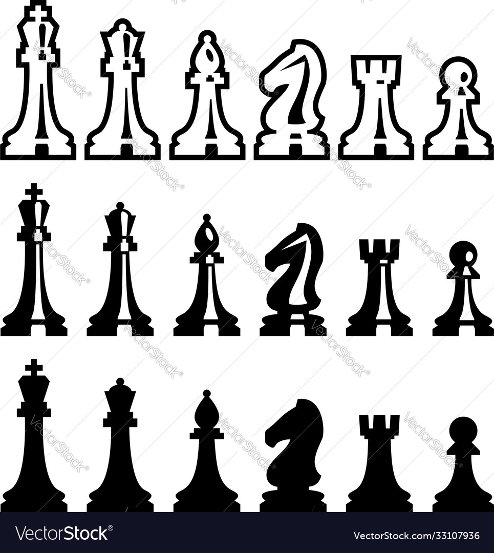 Chess pieces icons set Royalty Free Vector Image