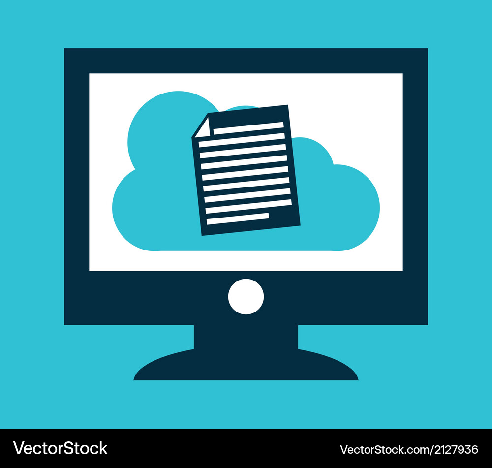 Cloud computing over blue background Royalty Free Vector