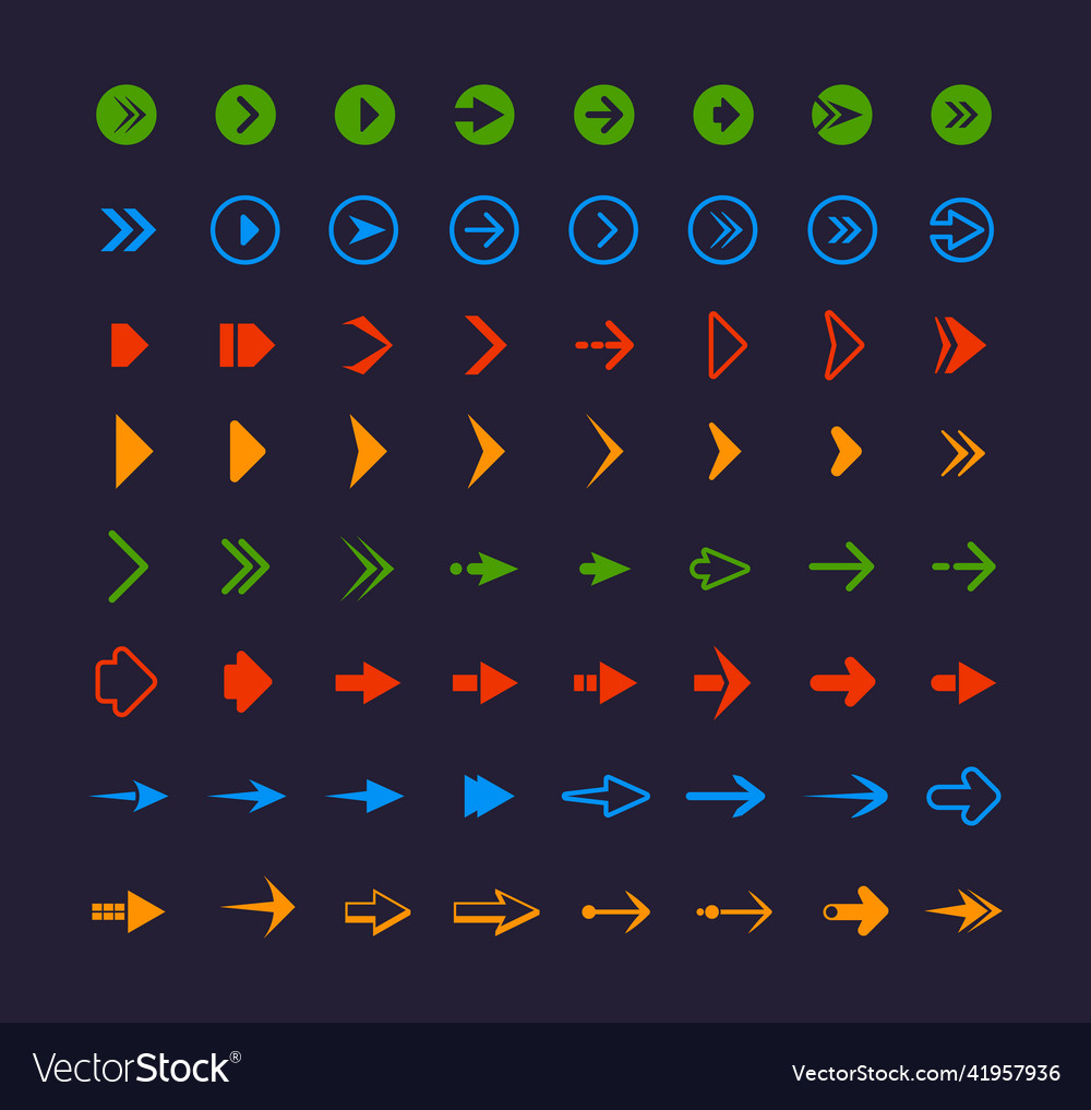 Colored web arrows infographic symbols