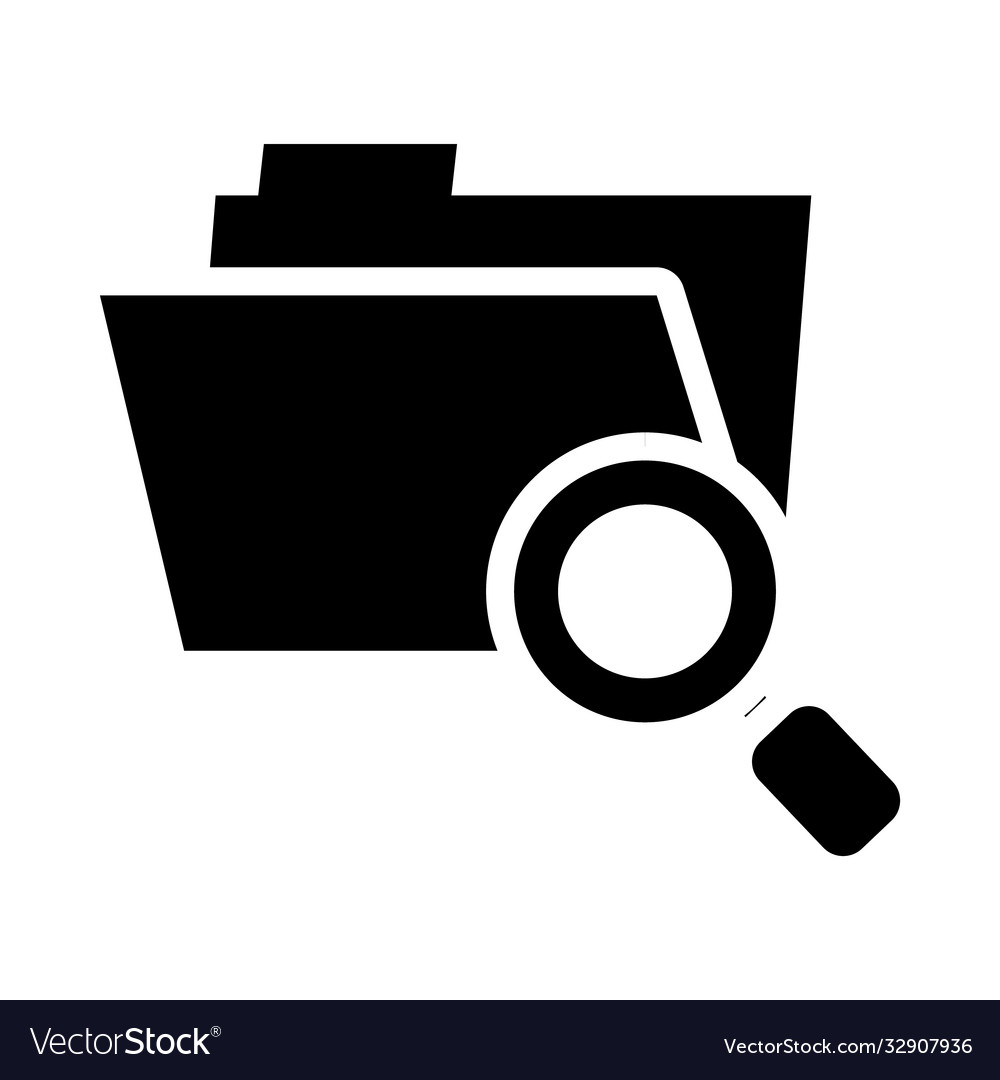 Cyber security concept folder with magnifying