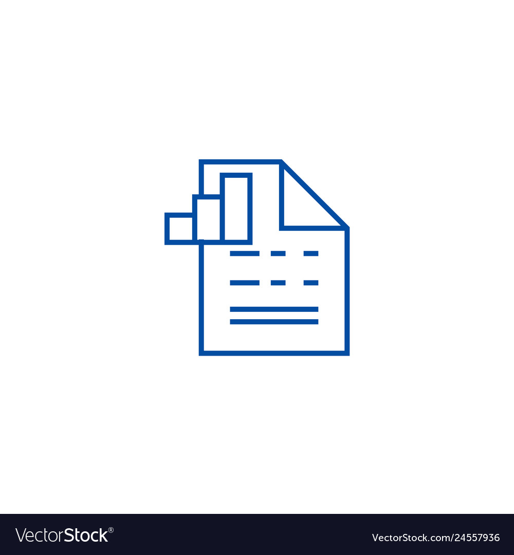 Document with chart line icon concept Vector Image Document with chart line icon concept