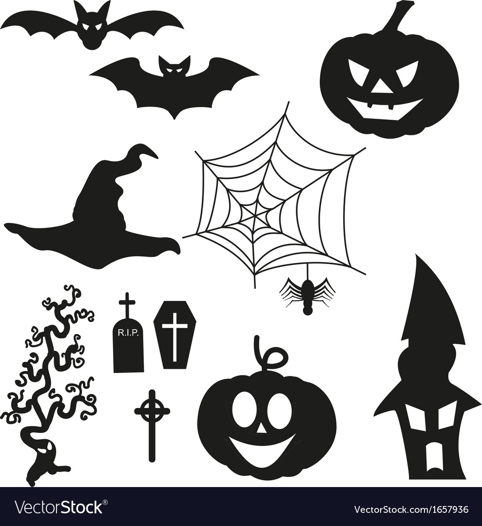 Halloween silhouetten - set