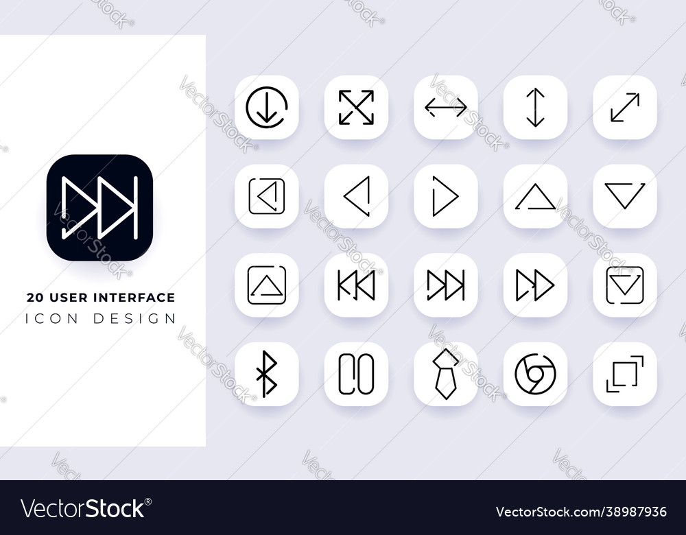 Line art incomplete user interface icon pack