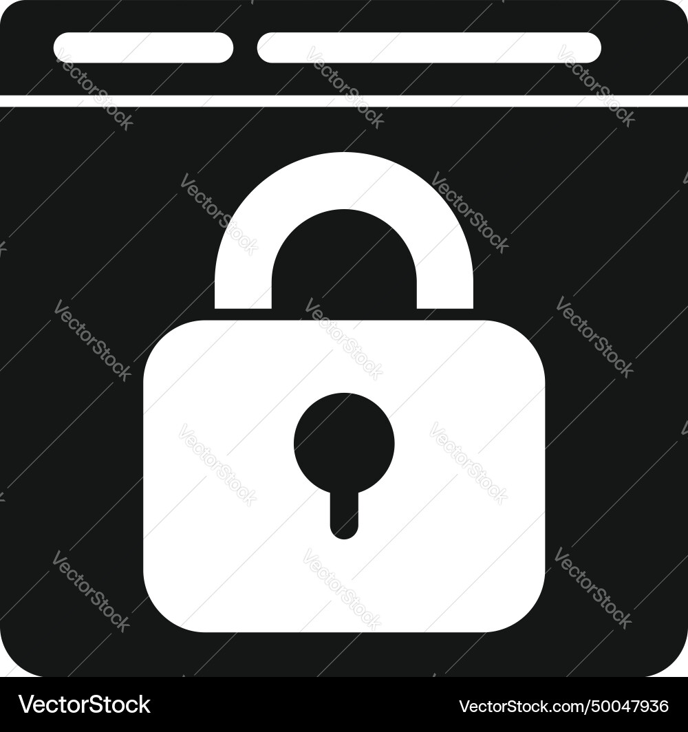 Lock pad web surf icon simple document Royalty Free Vector