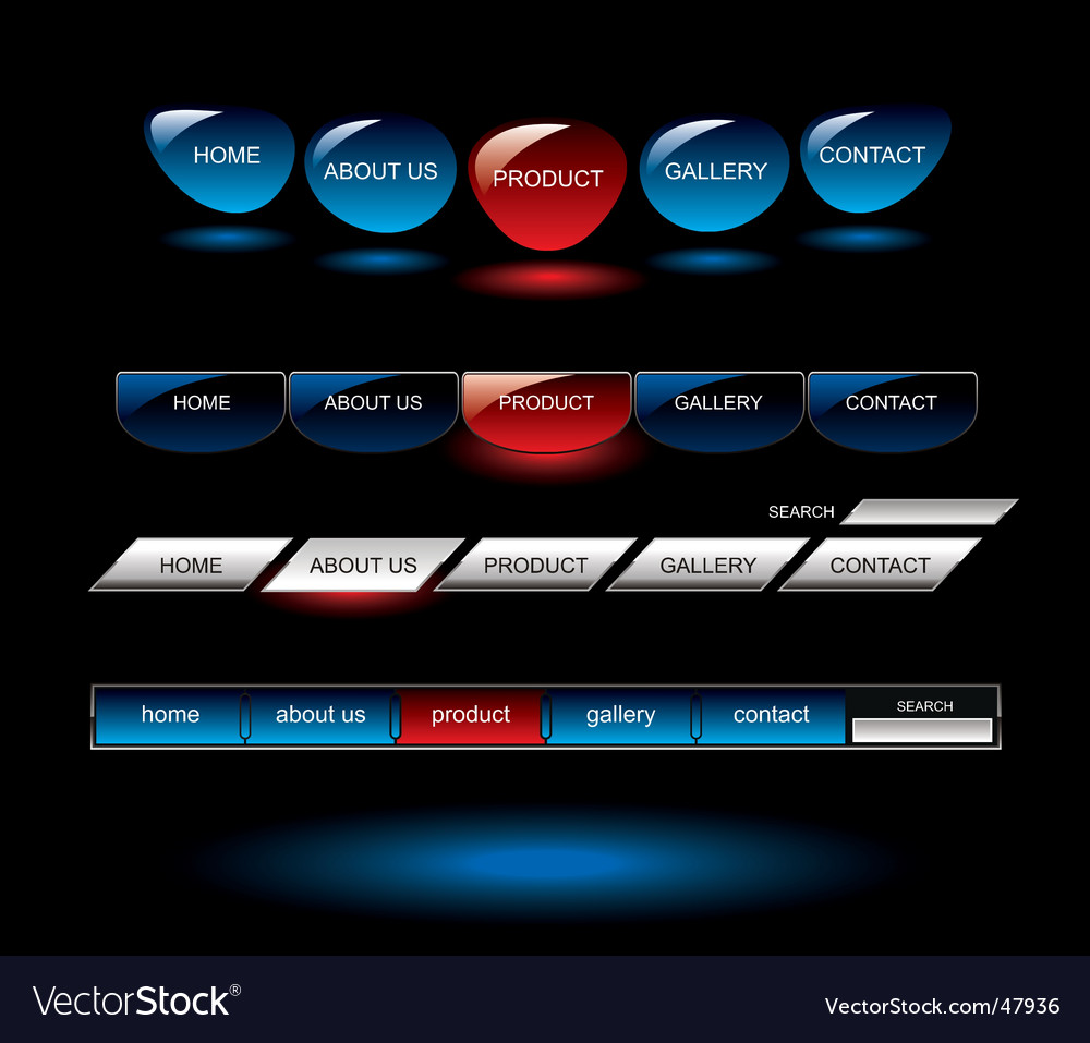 Modern Website Buttons - Metallic