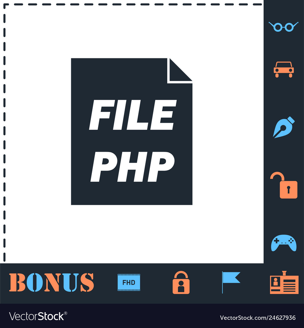Php file icon flat vector image Php file icon flat