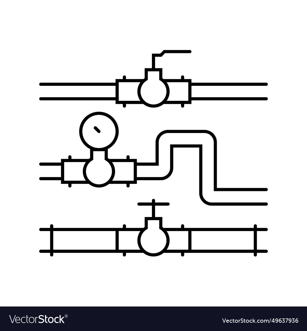 Pipeline system petroleum engineer line icon