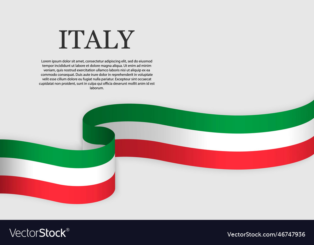 Ribbon flag of italy Royalty Free Vector Image